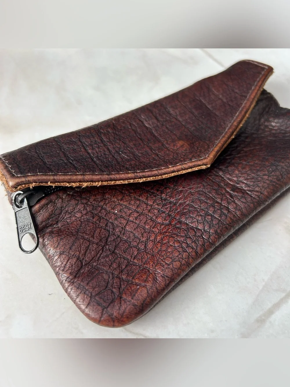 Vintage Brown Genuine Leather Men's Clutch Wallet